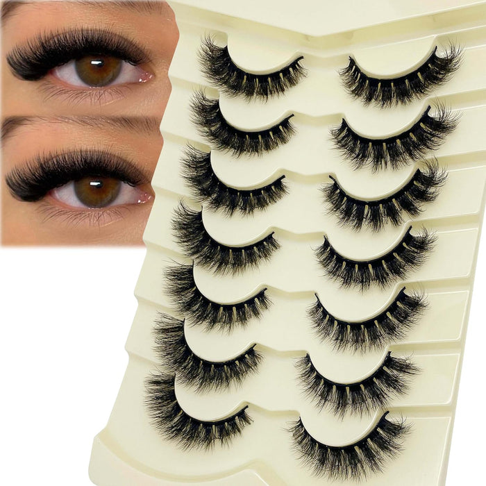 Pestañas postizas cortas y esponjosas de visón estilo ojo de gato de 16 mm para mujer