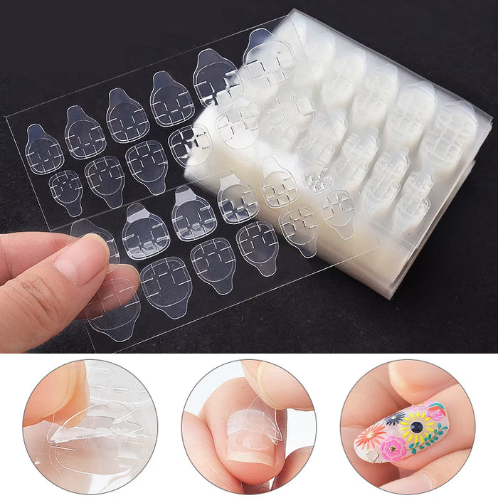 240 pzas Puntas de uñas postizas en gel, puntas postizas para uñas con cinta adhesiva doble cara