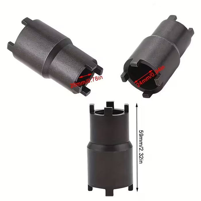 Herramienta de Extracción de Tuerca de Moto Negra con Doble Cabeza