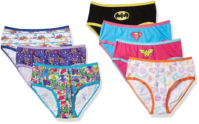Pack de 7 bragas con el logo de la Liga de la Justicia de DC Comics para niñas