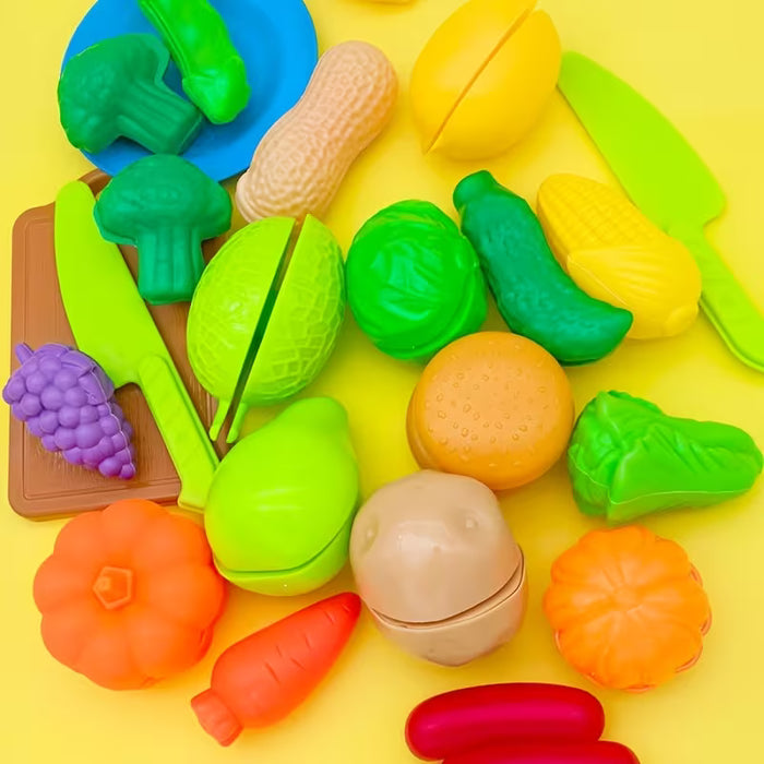 Juego de cocina infantil comida/fruta/verdura de imitación de 18 piezas