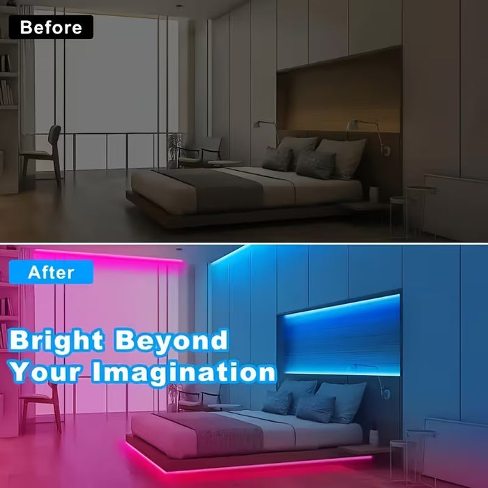 Tiras de luces LED RGB de 3m USB multicolor cambiantes con mini controlador
