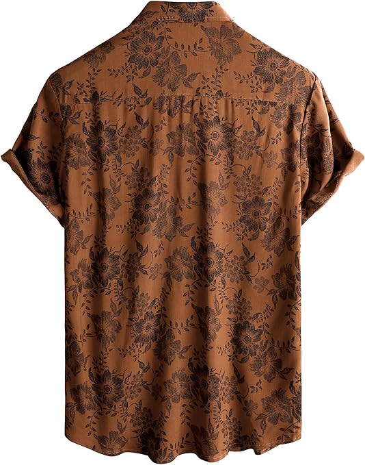 Camisa hawaiana de manga corta con botones para hombre JOTOOK