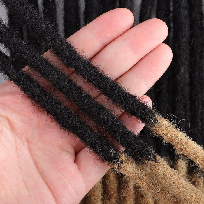 Extensiones de rastas de 8 pulgadas, 30 hebras de 0.8cm de ancho, 100% cabello humano
