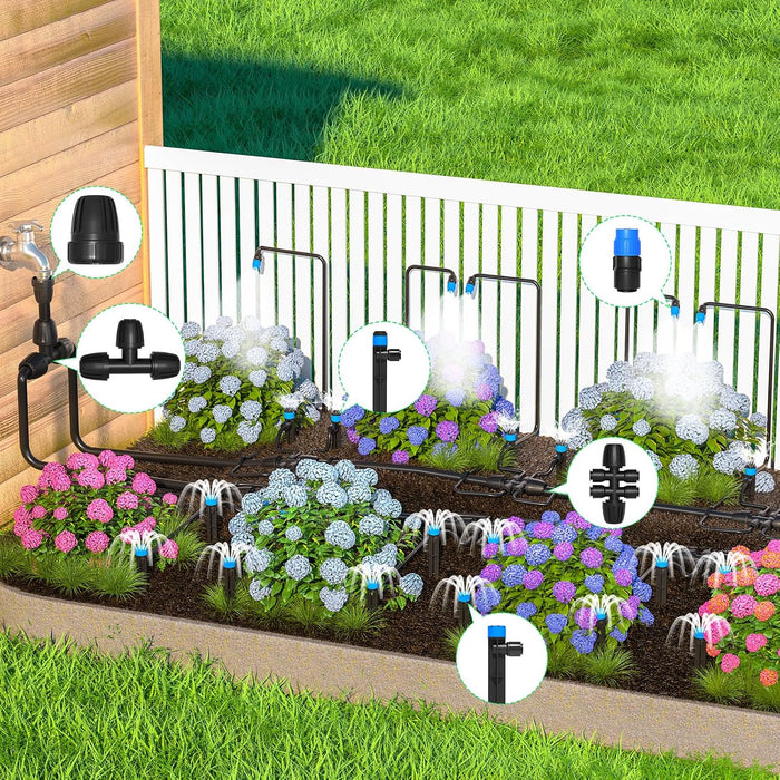 Sistema de riego por goteo MIXC de 230 pies, sistema de jardín automático de fácil instalación