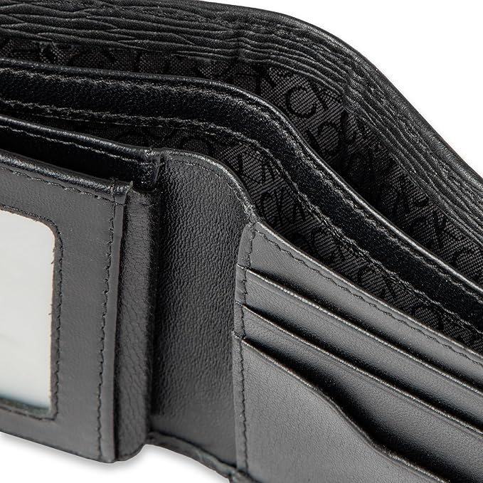 Calvin Klein Cartera minimalista plegable de piel con protección RFID para hombre