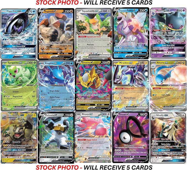 Lote de 5 tarjetas de Pokémon Legendarias y Míticas de Selección aleatoria Mew Rayquaza Victini
