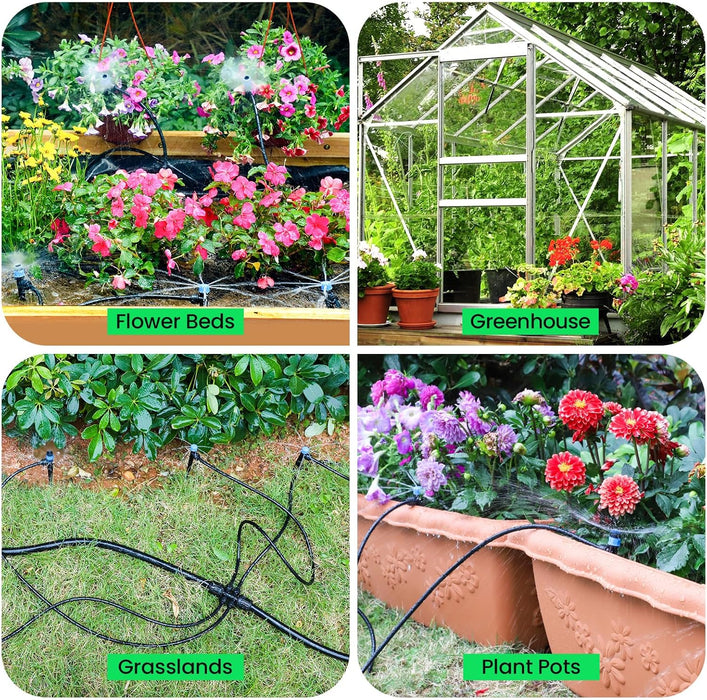 Sistema de riego por goteo MIXC de 230 pies, sistema de jardín automático de fácil instalación