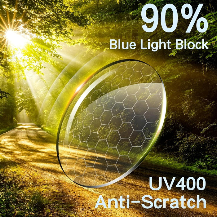 Lentes de luz azul para hombres y mujeres de lectura ligeros y duraderos con protección UV400, antirreflejos