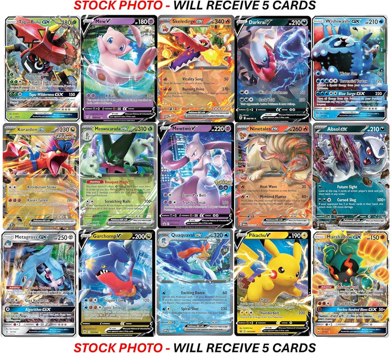 Lote de 5 tarjetas de Pokémon Legendarias y Míticas de Selección aleatoria Mew Rayquaza Victini