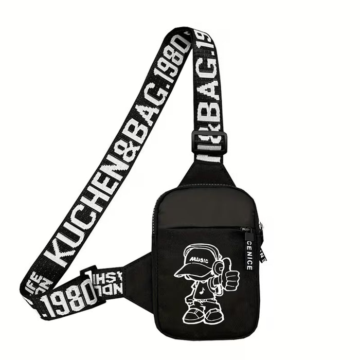 Bolso Bandolera Estilo Deportivo con Estampado Music Boy