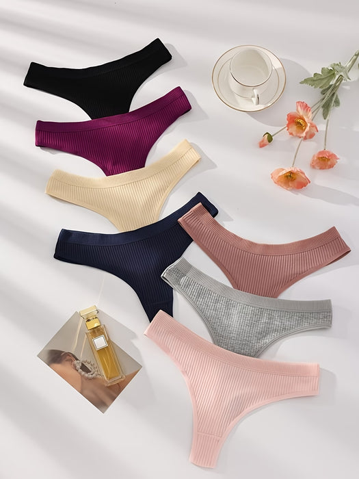 7 Piezas de Tanga de Mujer de Otoño-Invierno, Cintura Baja, y Picante colores aleatorios