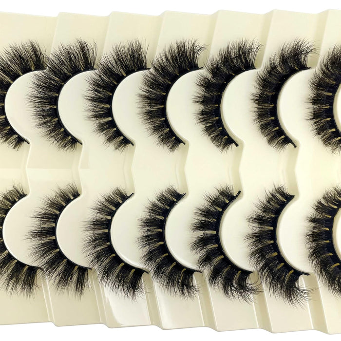 Pestañas postizas cortas y esponjosas de visón estilo ojo de gato de 16 mm para mujer