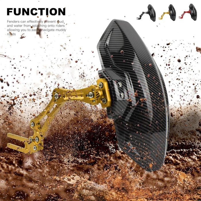 Guardabarros trasero PowerMotor, universal, de fibra de carbono CNC