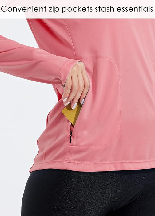 Willit Sudadera con capucha para mujer con protección solar UPF 50+