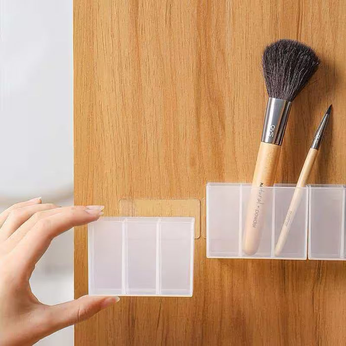 Caja organizadora de pared de tres compartimentos, almacenamiento sin taladro