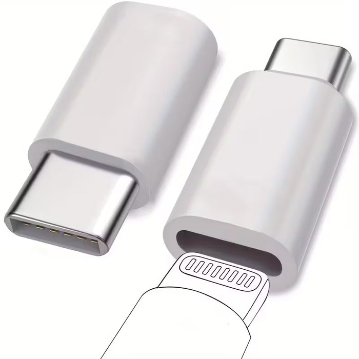 Adaptador de Carga Lightning-Femenino a USB C Macho para iPhone y iPad Tipo C