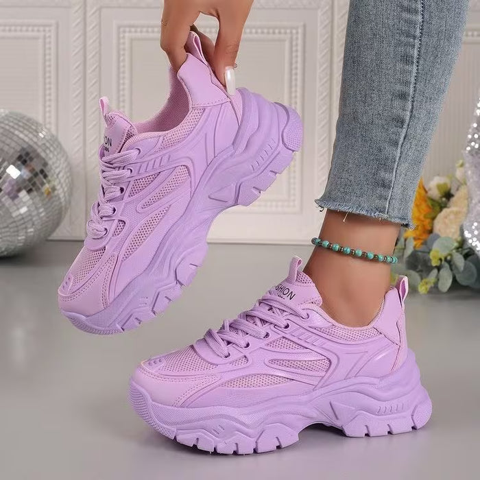 Zapatillas de Mujer Estilo Dad Shoes, de Malla Transpirable con Plataforma