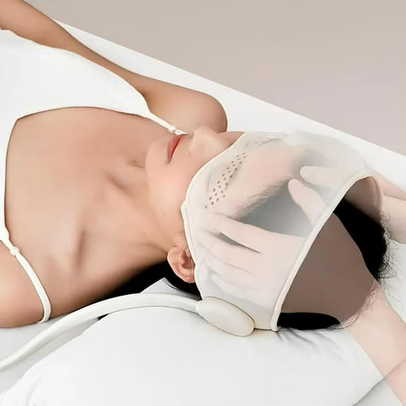 Gorro masajeador eléctrico para aliviar la migraña