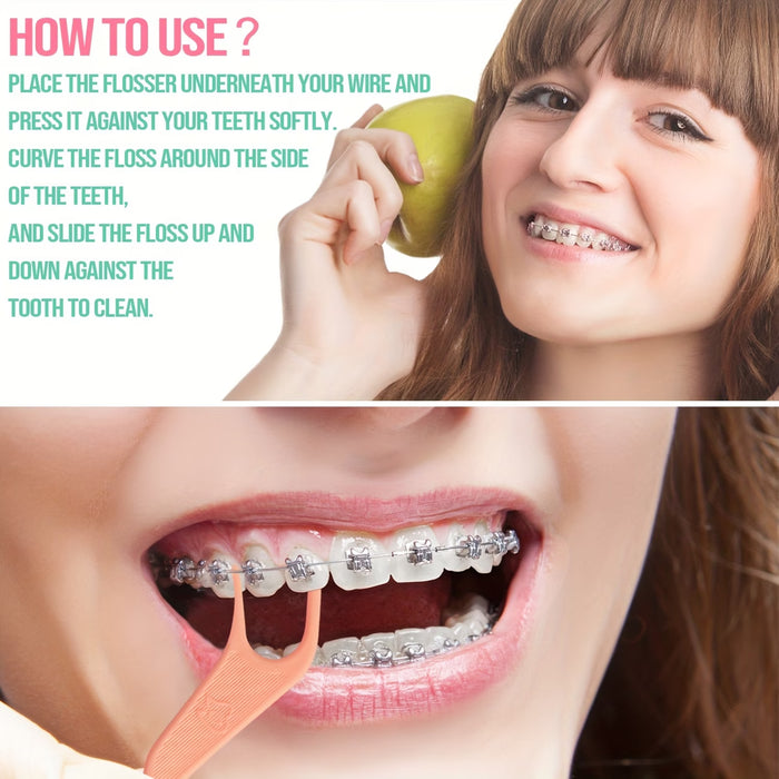 Hilo dental Dr. Emma para brackets, 60 unidades, sabor a menta, sin alcohol