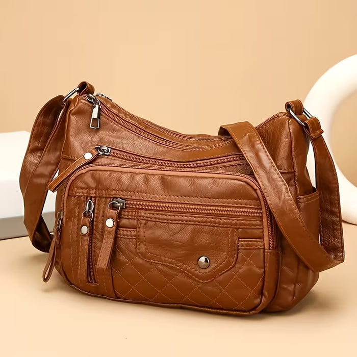 1pc Bolso de Hombro Casual Gran Capacidad con Correa Ajustable Y Cierre de Cremallera