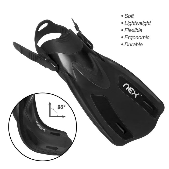 NEX Aletas de snorkel y buceo ajustables para adultos