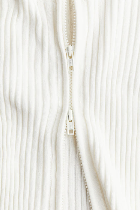 H&M Cárdigan de punto acanalado con cremallera