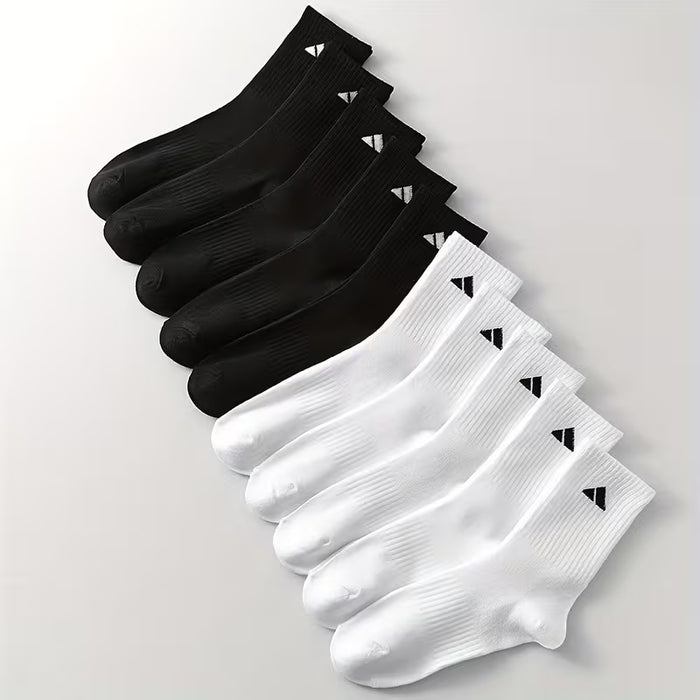 5 pares de calcetines de media caña para hombre, deportivos, color sólido
