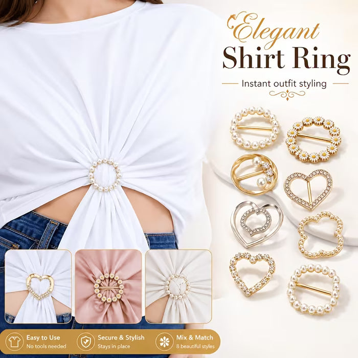 8 piezas de clips para camiseta con pedrería brillante de colores aleatorios