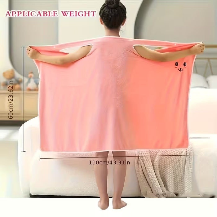 Toalla con Orejas de Conejito Adorable - Toalla Pequeña de 60*110 - Fácil de Poner y Quitar