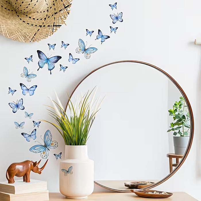 25 piezas de pegatinas luminosos para pared con forma mariposa, decoración adhesiva
