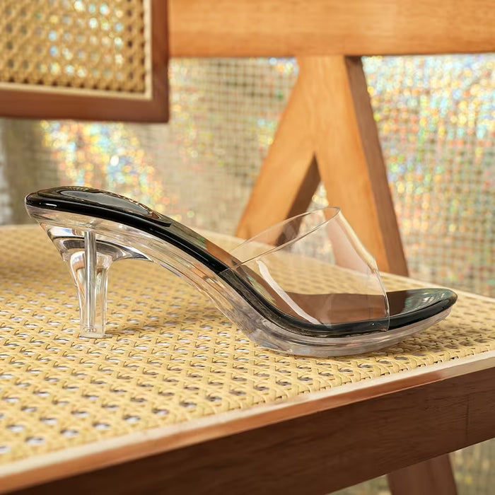 Zapatos de mujer casuales para el día a día, tacón de cristal y tacón medio