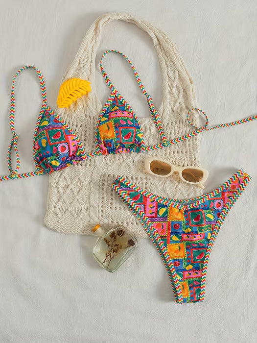 SHEIN Bikini Sexy Sin Espalda Ajustable con Copas Suaves