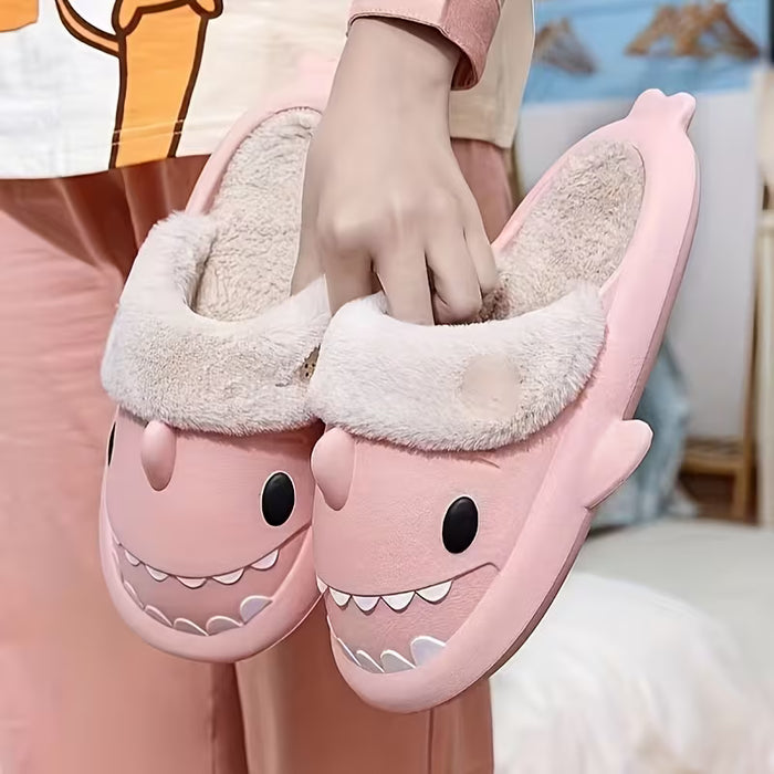 Pantuflas de Peluche para Hombres y Mujeres, Pantuflas de Tiburón Animado