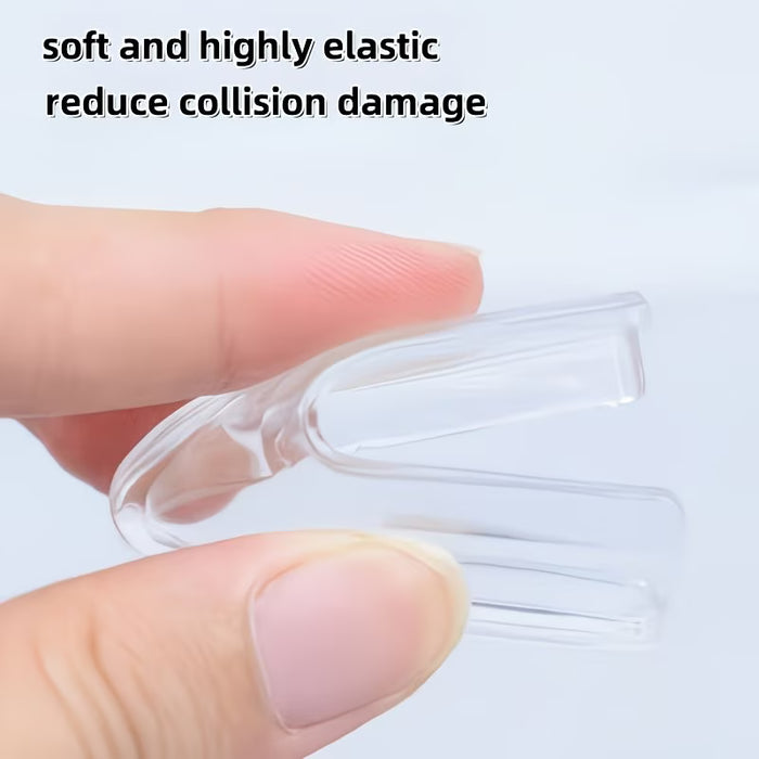 Juego de 4 piezas de protectores de esquinas anticolisión de silicona transparente para muebles