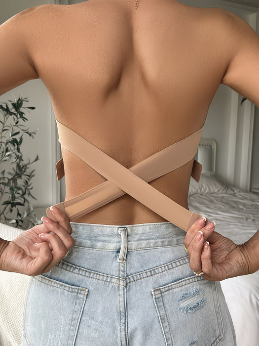 Top Bandeau sin varillas Sin Tirantes Sin Costuras Sólido