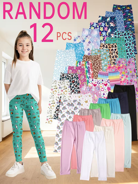 12 Pantalones Tobilleros Aleatorios para Niñas
