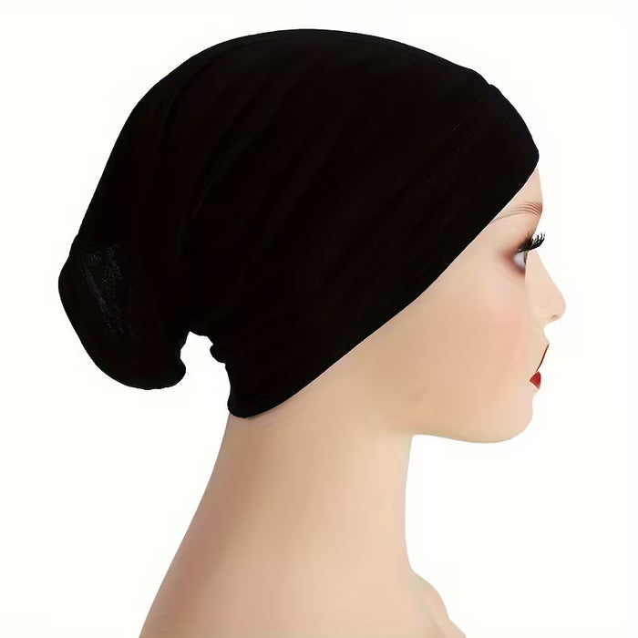 Pack de 4 Gorros, Pañuelos Interiores de Color Sólido, Base para Cintas Musulmanas