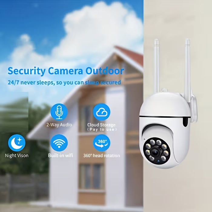 2 Camaras Inteligentes con Bola, Visión 360° Día y Noche, Detección de Movimiento