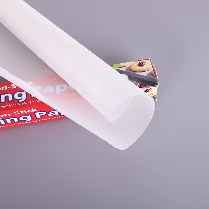 1 Rollo En Caja para Hornear Alimentos Papel de Aceite de Silicona de Doble Cara