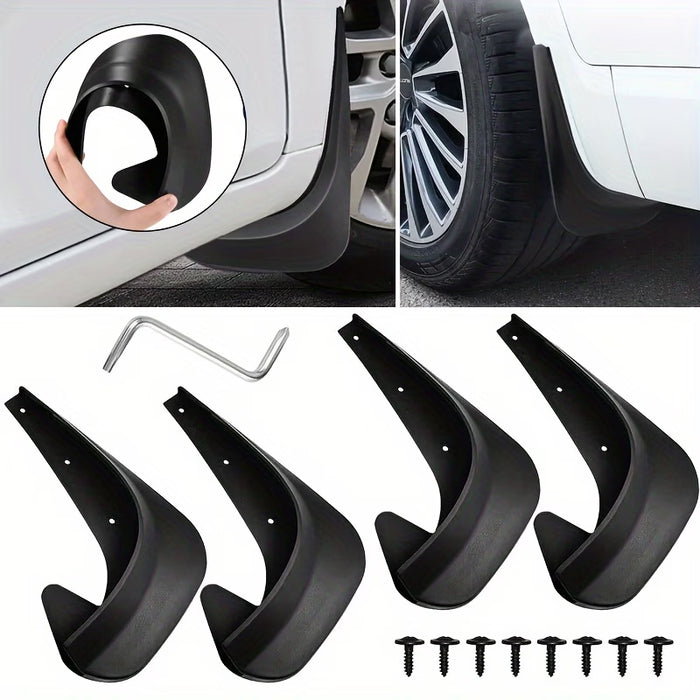 Juego de 4 Piezas con Accesorios de Instalación para Guardabarros de Neumáticos de Coche Pequeño
