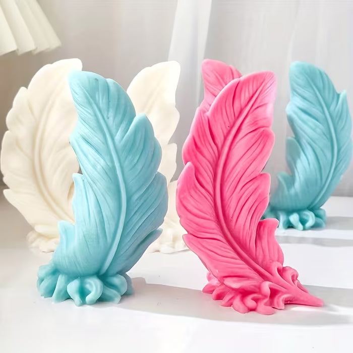 Molde de silicona decorativo de pluma para velas