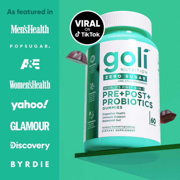 Goli Nutrition Gomitas prebióticas y probióticas sin azúcar de 60 unidades