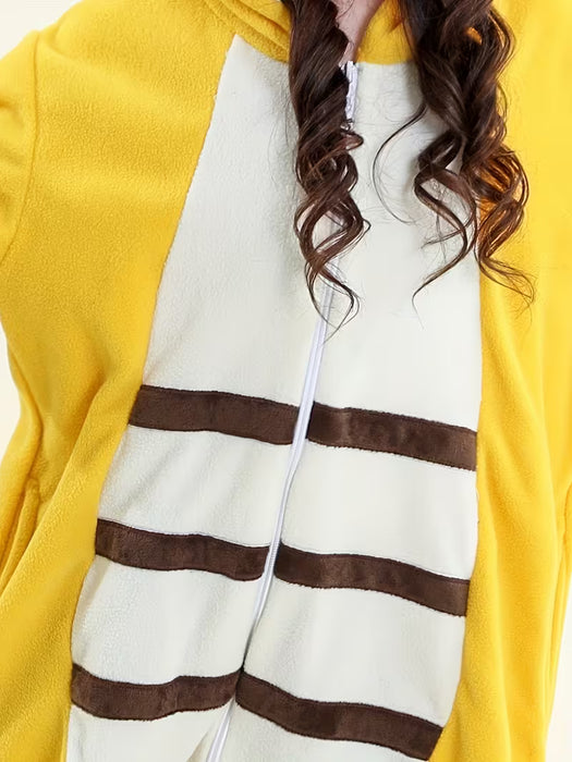 SHEIN disfraz de abeja de peluche amarillo con capucha para niños