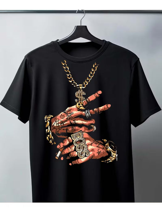 Camiseta Tema de manos de gánsteres relucientes, para hombres
