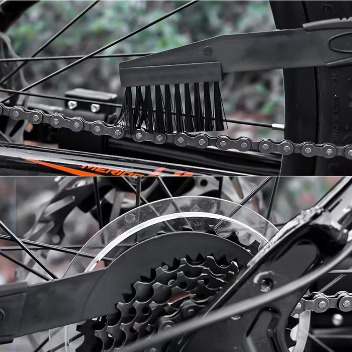 1 Cepillo de limpieza de cadena de ciclismo, adecuado para bicicletas de montaña y motocicletas