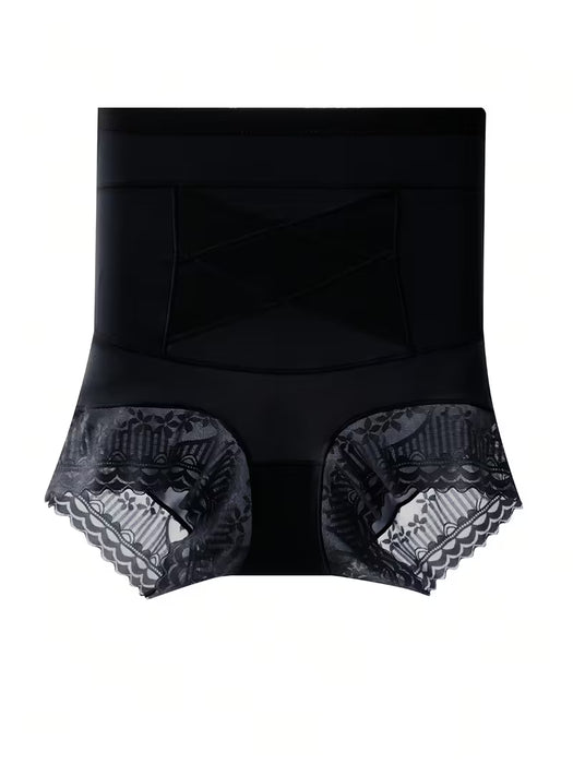 1 pieza de shorts sin costuras cruzados para mujer, control de abdomen
