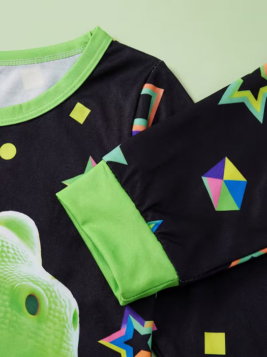 Conjunto de 2 piezas para niños con diseño de dinosaurio de dibujos animados, elemento estrella creativo