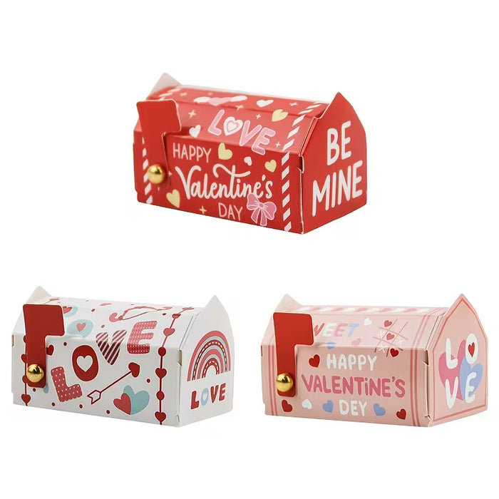 SHEIN 6pcs Cajas de papel con forma de buzón para el Día de San Valentín