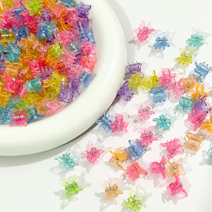 30pcs Mini Pinzas para el Cabello con Lazo de Colores Aleatorios